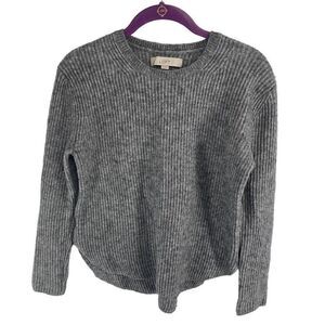 Ann Taylor LOFT Women's Ribbed Sweater wool blend Long Sleeve Knitted Gray Size